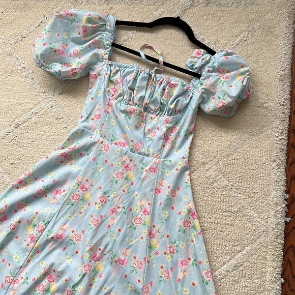 Long floral dress with slit - Picture 2 of 3